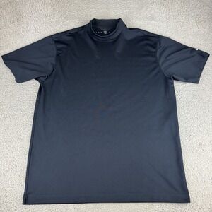 Vintage Y2K Nike Tiger Woods Fit Dri-Fit UV Neck Golf Shirt Mens Xxl Dark Blue